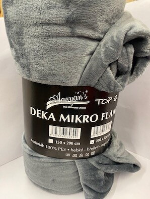 Deka tmavosivá  200x220cm 1 ks