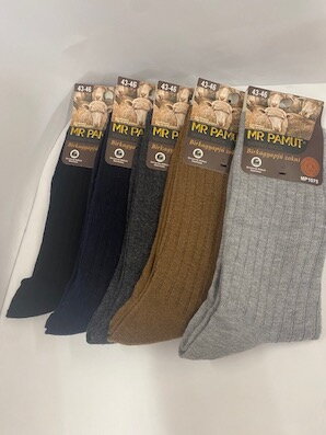 Ponožky viacfarebné ovčia vlna/P  43-46  5párov