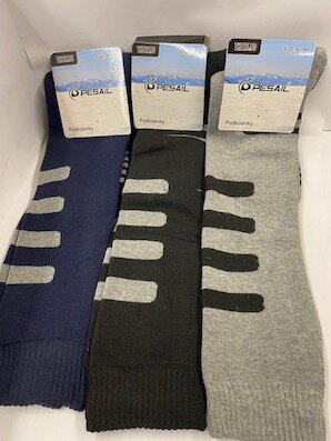 Ponožky termo viacfarebné  podkolienky/P  43-47   3 párov