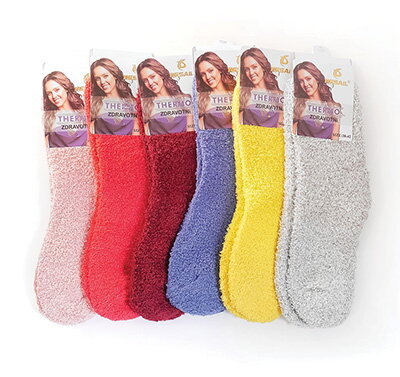 Ponožky viacfarebné 39-42 froté 6 párov