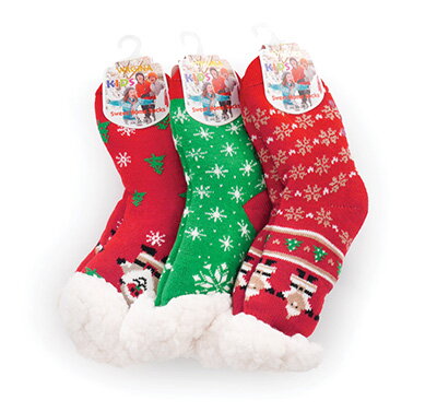 Detské termo protišmykové ponožky zateplené/1  31-34  3 páry