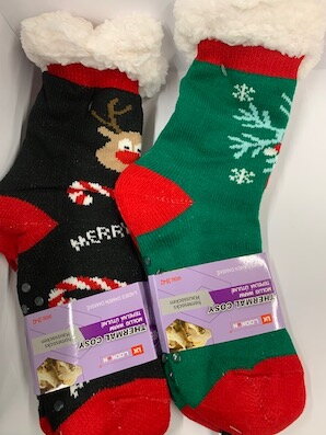 Termo protišmykové ponožky zateplené vianoce/ 2  35-38 2 páry