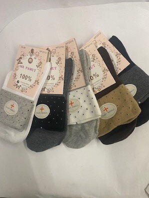 Ponožky  bodkované viacfarebné bez gumy/D  35-38  5párov