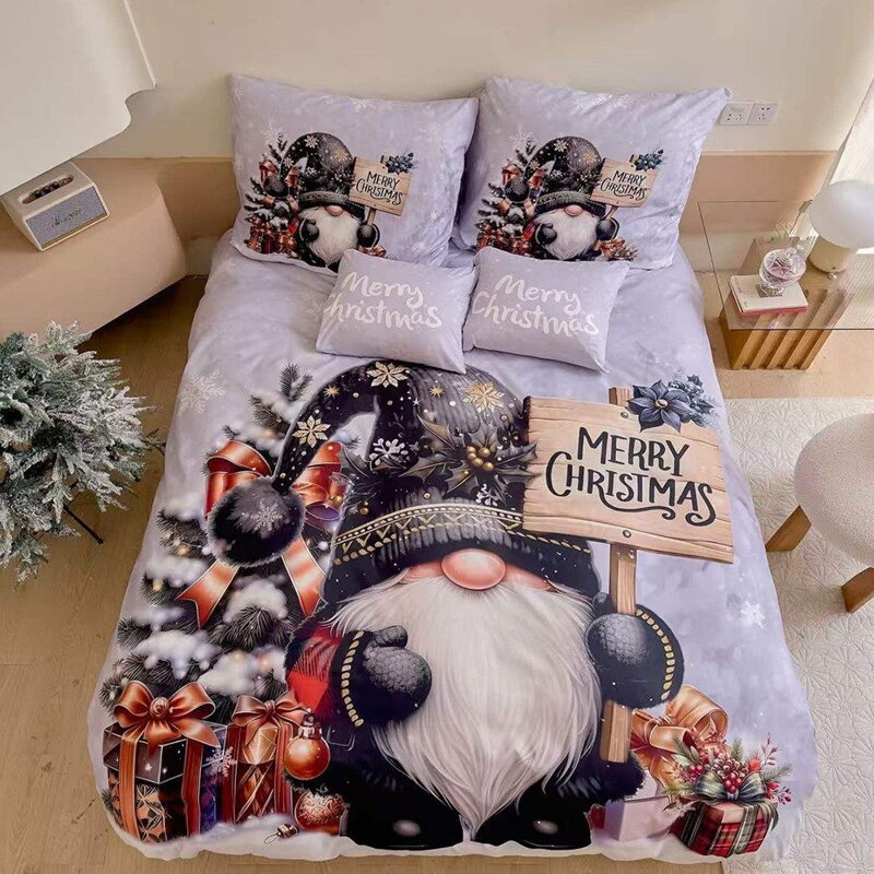 Obliečky/5 modré Santa claus 3 ks/3D