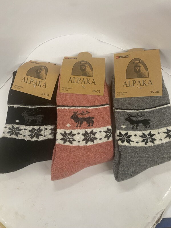 34/Ponožky z ovčej vlny Alpaca /D/1  39-42  3 páry