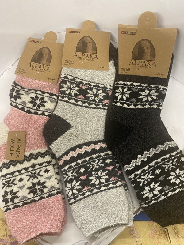 33/Ponožky z ovčej vlny Alpaca  35-38 3 páry