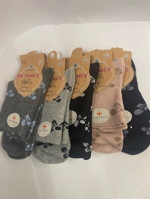 Ponožky  kvetinové viacfarebné bez gumy/D  38-41  5párov