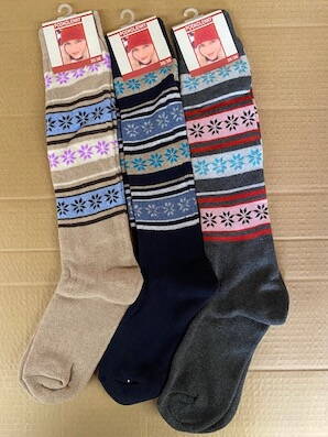 Ponožky termo viacfarebné  podkolienky/2  35-38  3 párov