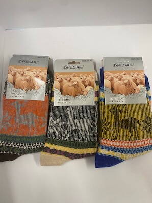 Ponožky viacfarebné termo norvég mix/D  39-42  3 páry