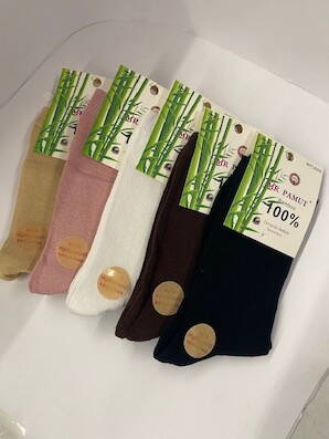 Ponožky viacfarebné/2  D  35/38  5 párov bambus  dlhé