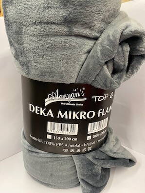 Deka tmavosivá  200x220cm 1 ks