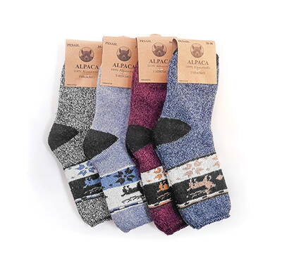 Ponožky z ovčej vlny Alpaca Nórsky vzor 35-38 3 páry