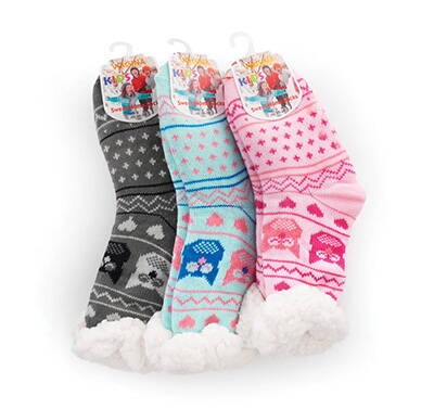 Detské termo protišmykové ponožky zateplené/3  35-38  3 páry